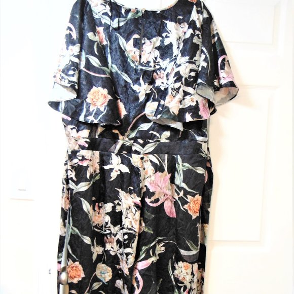 CITI CHIC JUMPSUIT MIDNIGHT FL Black XXL/24 - Picture 4 of 7